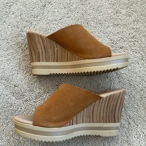 Mikaela suede wedge sandals, size 38